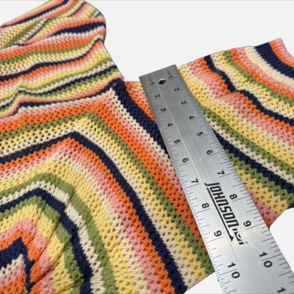 ELOQUII Elements Puff Sleeve Stripe Crochet Knit Sweater EUC (Size 18/20) - Picture 11 of 16